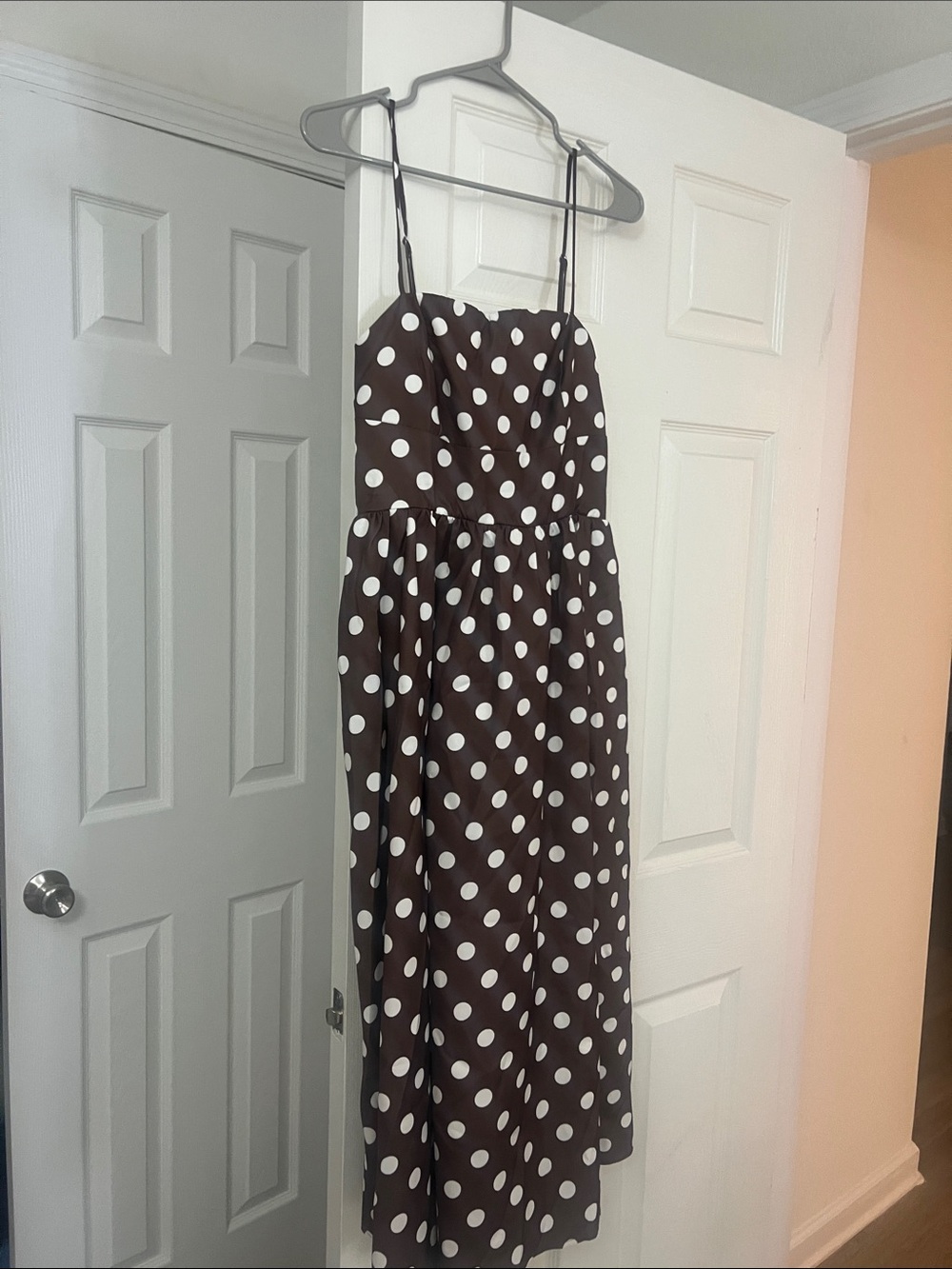 Fashion Nova Brown Polka Dot Midi Dress